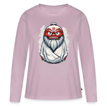 Japanischer Daruma Ästhetik Yokai Vintage - Frauen Premium Bio Langarmshirt - Altrosa - Vorne - Julia (174cm)