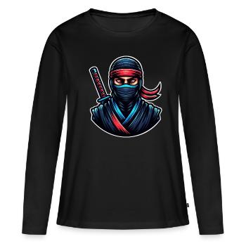 Ninja - T-shirt manches longues Premium bio Femme - noir - Devant - Julia (174cm)