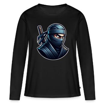 Ninja - T-shirt manches longues Premium bio Femme - noir - Devant - Julia (174cm)