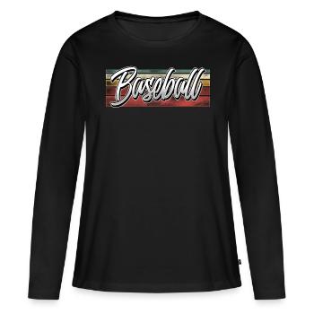 Baseball - Frauen Premium Bio Langarmshirt - Schwarz - Vorne - Julia (174cm)