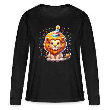 Anniversaire Leo - T-shirt manches longues Premium bio Femme - noir - Devant - Julia (174cm)