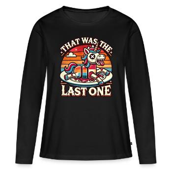 Effrayant Unicorn Lover Humour noir - T-shirt manches longues Premium bio Femme - noir - Devant - Julia (174cm)