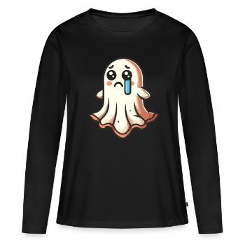 Sad Ghost Cute Weeping Ghosts - Women's Premium Organic Long Sleeve Shirt - black - Front - Julia (174cm)