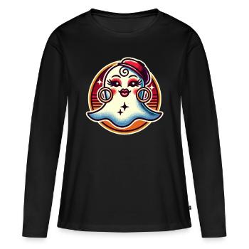 Drôle Glamour Ghoul Flashy Halloween Fille - T-shirt manches longues Premium bio Femme - noir - Devant - Julia (174cm)