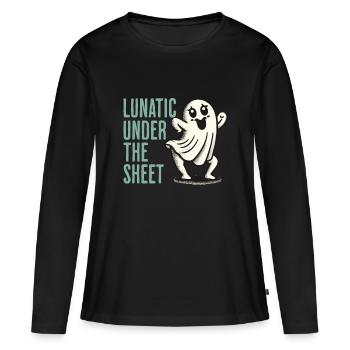 Lunatique sous le drap drôle de conception fantôme - T-shirt manches longues Premium bio Femme - noir - Devant - Julia (174cm)