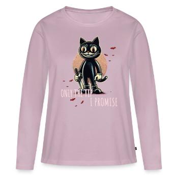 Funny Cat Saying only The Tip Psycho Cat - Women's Premium Organic Long Sleeve Shirt - dusky pink - Front - Julia (174cm)