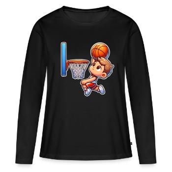 Basket-ball - T-shirt manches longues Premium bio Femme - noir - Devant - Julia (174cm)