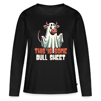 Dieses Ist Echter Blödsinn Lustiger Kuhgeist - Frauen Premium Bio Langarmshirt - Schwarz - Vorne - Julia (174cm)