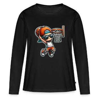 Basket-ball - T-shirt manches longues Premium bio Femme - noir - Devant - Julia (174cm)