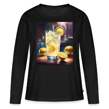 Jus de citron aigre - T-shirt manches longues Premium bio Femme - noir - Devant - Julia (174cm)