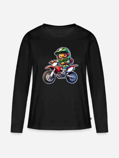 Motocross - Premium økologisk langermet T-skjorte for kvinner - svart