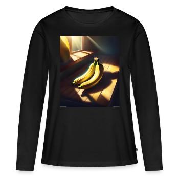 Leckere Bananenfrüchte - Frauen Premium Bio Langarmshirt - Schwarz - Vorne - Julia (174cm)