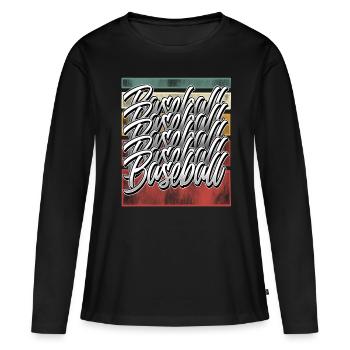 Baseball - Frauen Premium Bio Langarmshirt - Schwarz - Vorne - Julia (174cm)