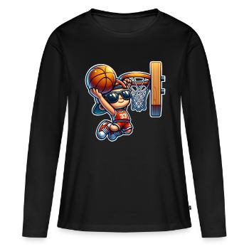 Basket-ball - T-shirt manches longues Premium bio Femme - noir - Devant - Julia (174cm)