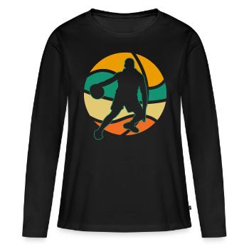 Basketball Basketballer - Frauen Premium Bio Langarmshirt - Schwarz - Vorne - Julia (174cm)