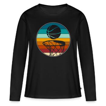 Basketball Basketballer - Frauen Premium Bio Langarmshirt - Schwarz - Vorne - Julia (174cm)