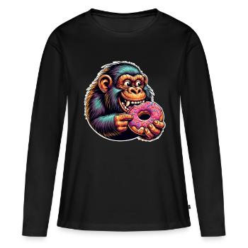 Neanderthal Donut - Women's Premium Organic Long Sleeve Shirt - black - Front - Julia (174cm)