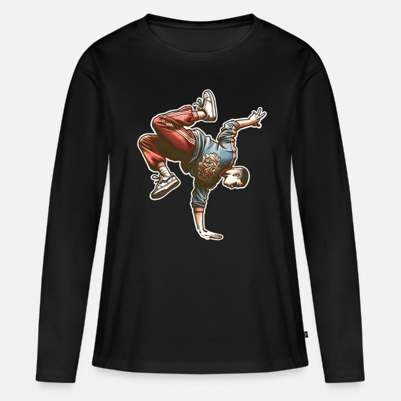 Breakdance - Frauen Premium Bio Langarmshirt - Schwarz