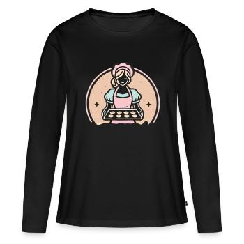L’art de la pâtisserie pour les boulangers passionnés - T-shirt manches longues Premium bio Femme - noir - Devant - Julia (174cm)