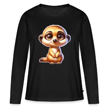 Suricate - T-shirt manches longues Premium bio Femme - noir - Devant - Julia (174cm)
