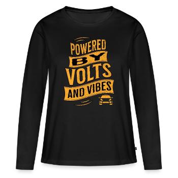 E-Auto Elektroauto - Frauen Premium Bio Langarmshirt - Schwarz - Vorne - Julia (174cm)