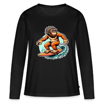 Neanderthal surfers surfers - Women's Premium Organic Long Sleeve Shirt - black - Front - Julia (174cm)