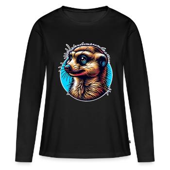 Suricate - T-shirt manches longues Premium bio Femme - noir - Devant - Julia (174cm)