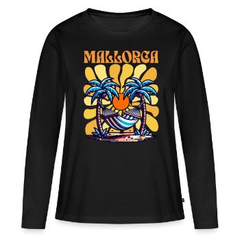 Majorque - T-shirt manches longues Premium bio Femme - noir - Devant - Julia (174cm)