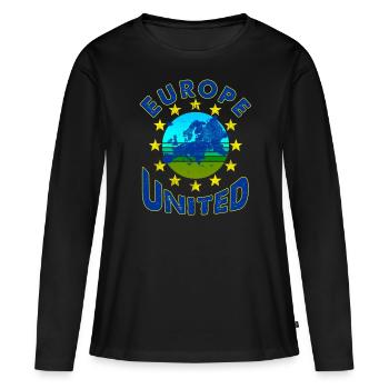 L’Europe unie pour la démocratie et la diversité - T-shirt manches longues Premium bio Femme - noir - Devant - Julia (174cm)
