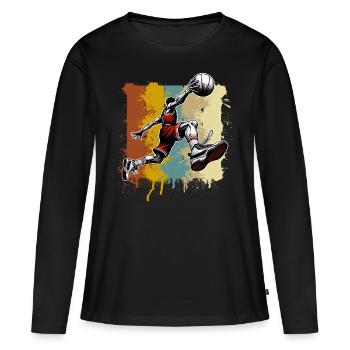 Basketball Basketballer - Frauen Premium Bio Langarmshirt - Schwarz - Vorne - Julia (174cm)