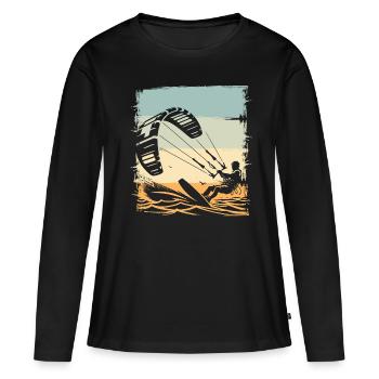 Kitesurf Kitesurfer Kiteboard - T-shirt manches longues Premium bio Femme - noir - Devant - Julia (174cm)
