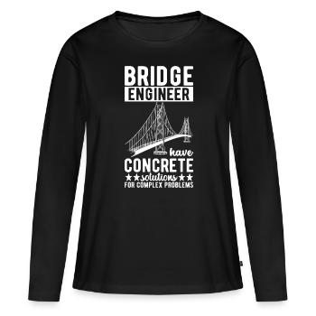 Ingénieur des ponts Construction de ponts - T-shirt manches longues Premium bio Femme - noir - Devant - Julia (174cm)