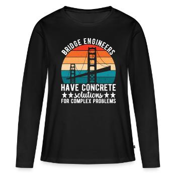 Ingénieur des ponts Construction de ponts - T-shirt manches longues Premium bio Femme - noir - Devant - Julia (174cm)
