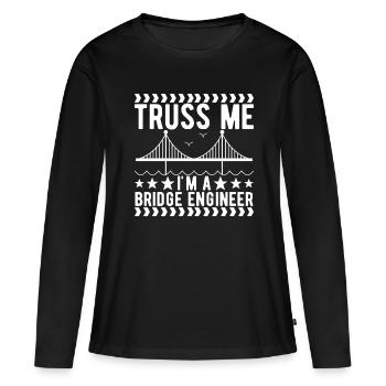 Ingénieur des ponts Construction de ponts - T-shirt manches longues Premium bio Femme - noir - Devant - Julia (174cm)