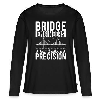 Ingénieur des ponts Construction de ponts - T-shirt manches longues Premium bio Femme - noir - Devant - Julia (174cm)