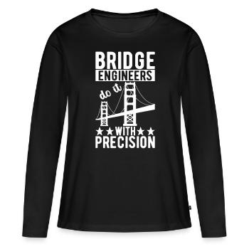 Ingénieur des ponts Construction de ponts - T-shirt manches longues Premium bio Femme - noir - Devant - Julia (174cm)