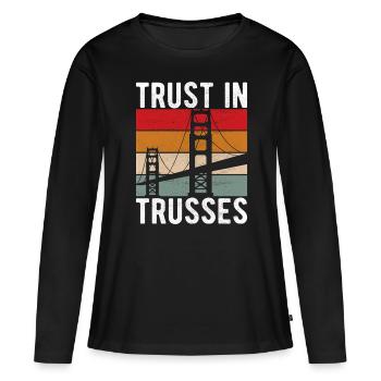 Ingénieur des ponts Construction de ponts - T-shirt manches longues Premium bio Femme - noir - Devant - Julia (174cm)