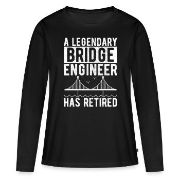 Ingénieur des ponts Construction de ponts - T-shirt manches longues Premium bio Femme - noir - Devant - Julia (174cm)