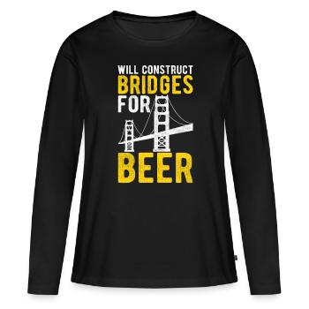 Ingénieur des ponts Construction de ponts - T-shirt manches longues Premium bio Femme - noir - Devant - Julia (174cm)