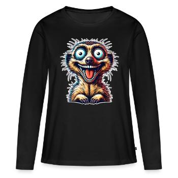 Suricate - T-shirt manches longues Premium bio Femme - noir - Devant - Julia (174cm)