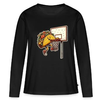 Taco Basketball Tacos - T-shirt manches longues Premium bio Femme - noir - Devant - Julia (174cm)