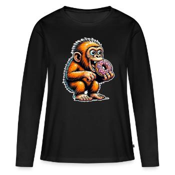 Neanderthal Donut - Women's Premium Organic Long Sleeve Shirt - black - Front - Julia (174cm)