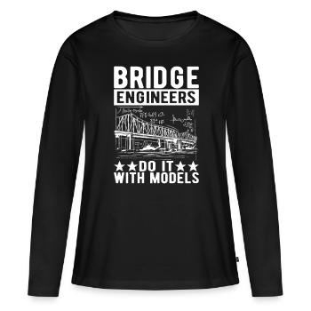 Ingénieur des ponts Construction de ponts - T-shirt manches longues Premium bio Femme - noir - Devant - Julia (174cm)