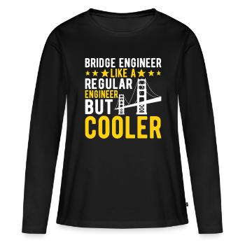 Ingénieur des ponts Construction de ponts - T-shirt manches longues Premium bio Femme - noir - Devant - Julia (174cm)