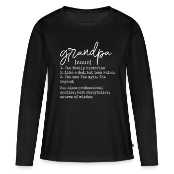Papi - T-shirt manches longues Premium bio Femme - noir - Devant - Julia (174cm)