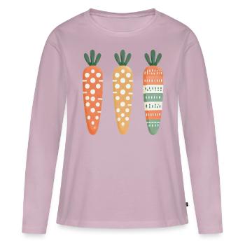 Cute Carrot Pattern Easter Joy - Women's Premium Organic Long Sleeve Shirt - dusky pink - Front - Julia (174cm)