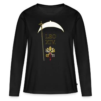 Pape LEO XIV Cité du Vatican - T-shirt manches longues Premium bio Femme - noir - Devant - Julia (174cm)
