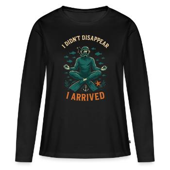 Je n’ai pas disparu Je suis arrivé plongeur - T-shirt manches longues Premium bio Femme - noir - Devant - Julia (174cm)