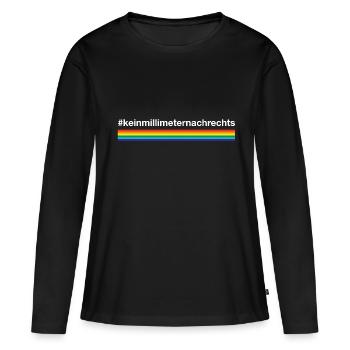 gegen rechts kein millimeter nach rechts vielfalt - Frauen Premium Bio Langarmshirt - Schwarz - Vorne - Julia (174cm)