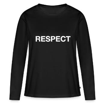 Respect. - T-shirt manches longues Premium bio Femme - noir - Devant - Julia (174cm)